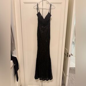 Elegant Black Sequin Gown